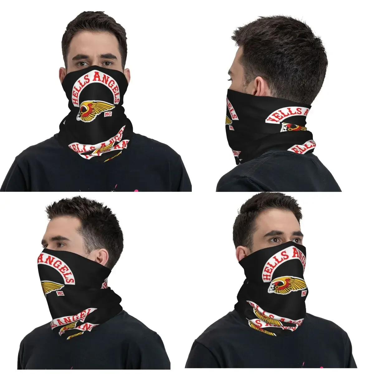 Hells Angels Logo Bandana Neck Cover Printed Face Scarf Multifunction FaceMask Riding Unisex Adult Breathable