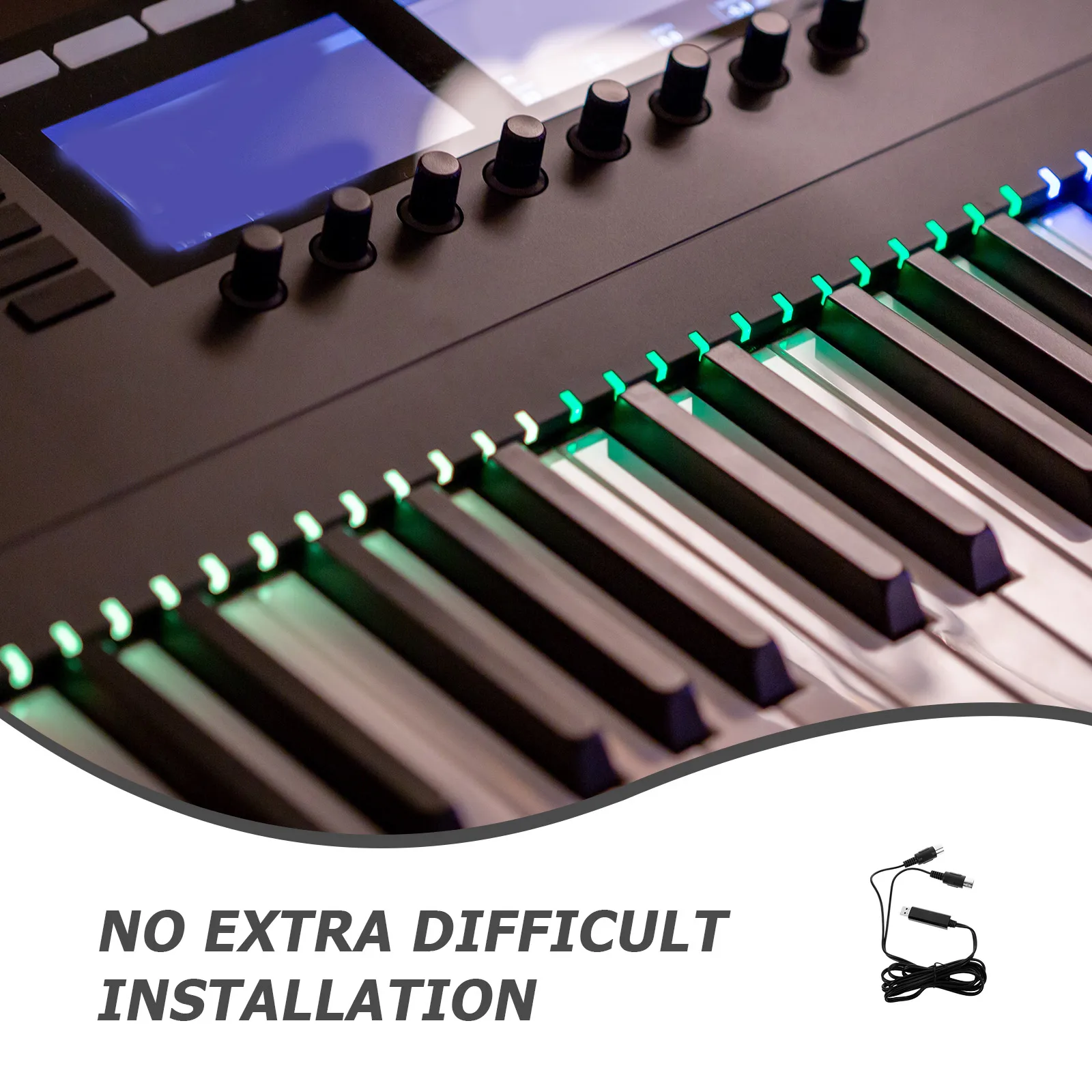 

2 M Piano Music Editing Line Converter High-Performance Built-In Driver Stable MIDI Transmission Compatible with for Electronic