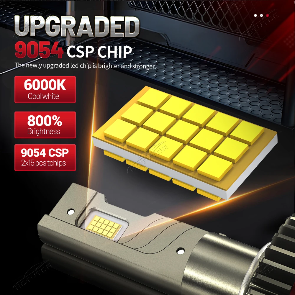 2 قطعة 3 أنابيب النحاس التبريد LED العلوي H1 H7 9005 HB3 9006 HB4 H8 H9 H11 أضواء السيارة H4/9003/HB2 مرحبا/لو شعاع CANBUS كشافات #2