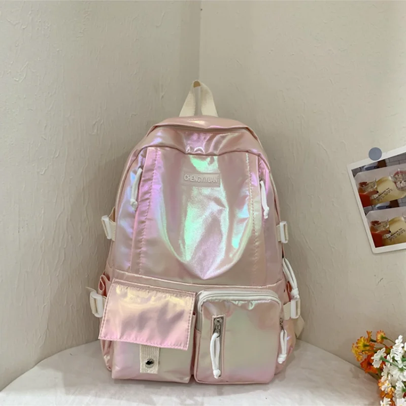 Nylon Women Backpack Fashionable and Versatile School Bag Girls Teenage Student School Bag Travel Laptop Backpack