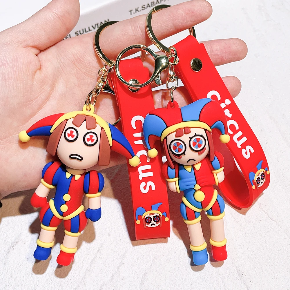 Magical Digital Circus Joker Toy Anime Keychain Pomni Silicone Doll Jax Keychain Toy Cute Children's Christmas Gift