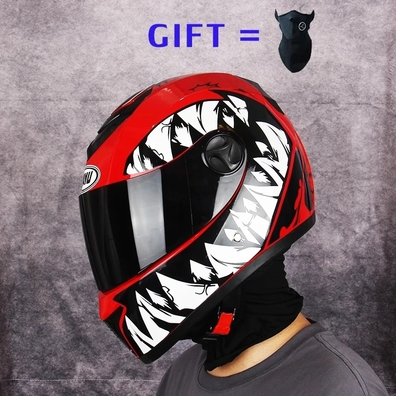 

Free Gift DOT Approved Full Face Motorcycle Helmet With Dual LensRacing S-XL Size Casco Casque Moto Double Lens Visors