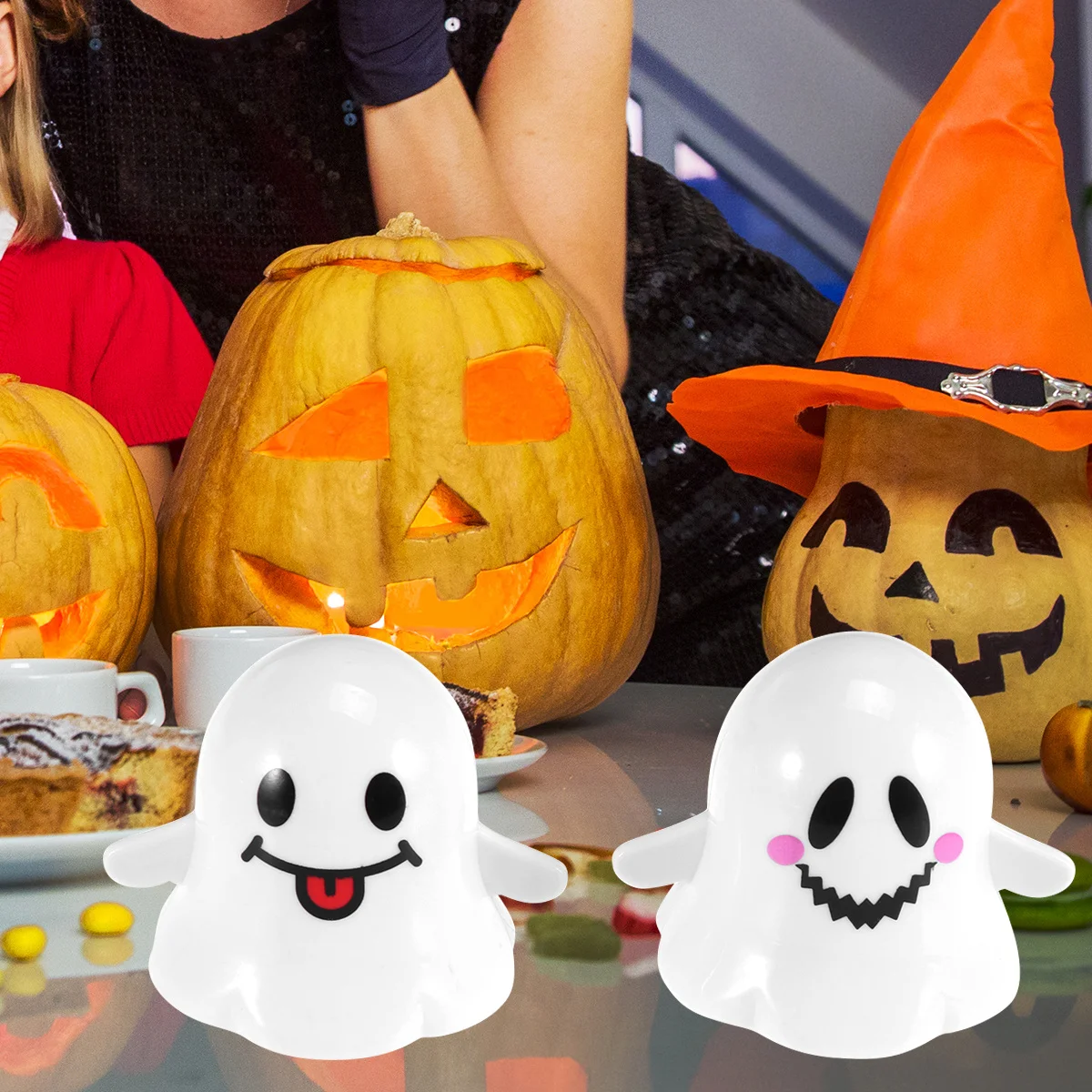 2Pcs Halloween Ghost Wind Up Clockwork Walking Props Fun Horror Theme Party Favors Kids Trick Treat Goodie Bags