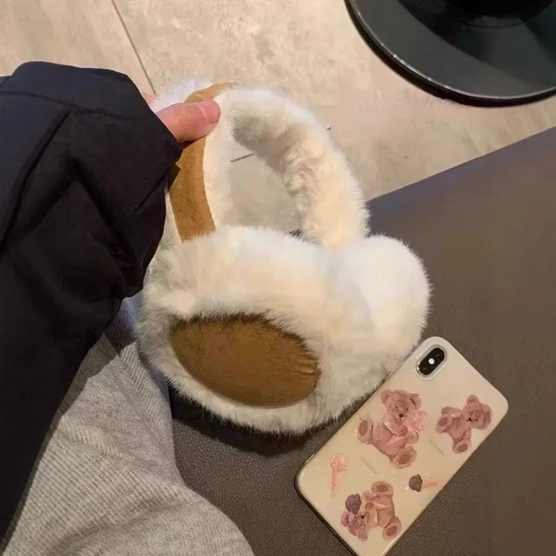 موضة أفخم الأذن يفشل طوي رشاقته الصوف غطاء للأذن للنساء الرجال شتاء دافئ الجلد المدبوغ إيرفلاب في الهواء الطلق حماية الباردة غطاء للأذنين #1