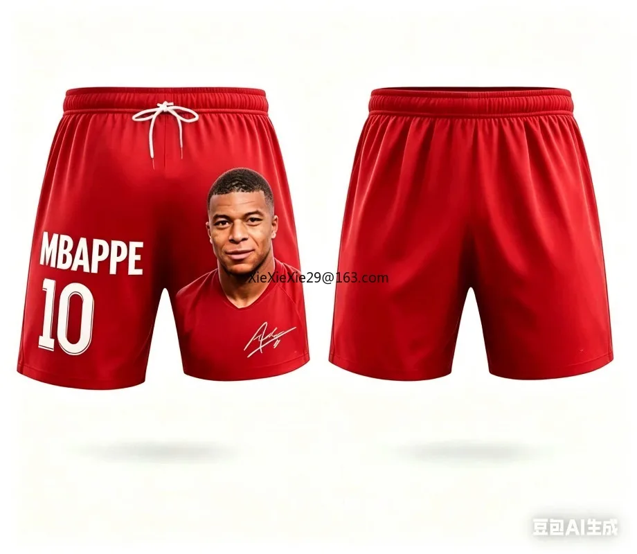 2026 Summer Fashion New AI Mbappe # 10 Children's Parent Child Clothing Adult Couple Football Sports Leisure Breathable Shorts