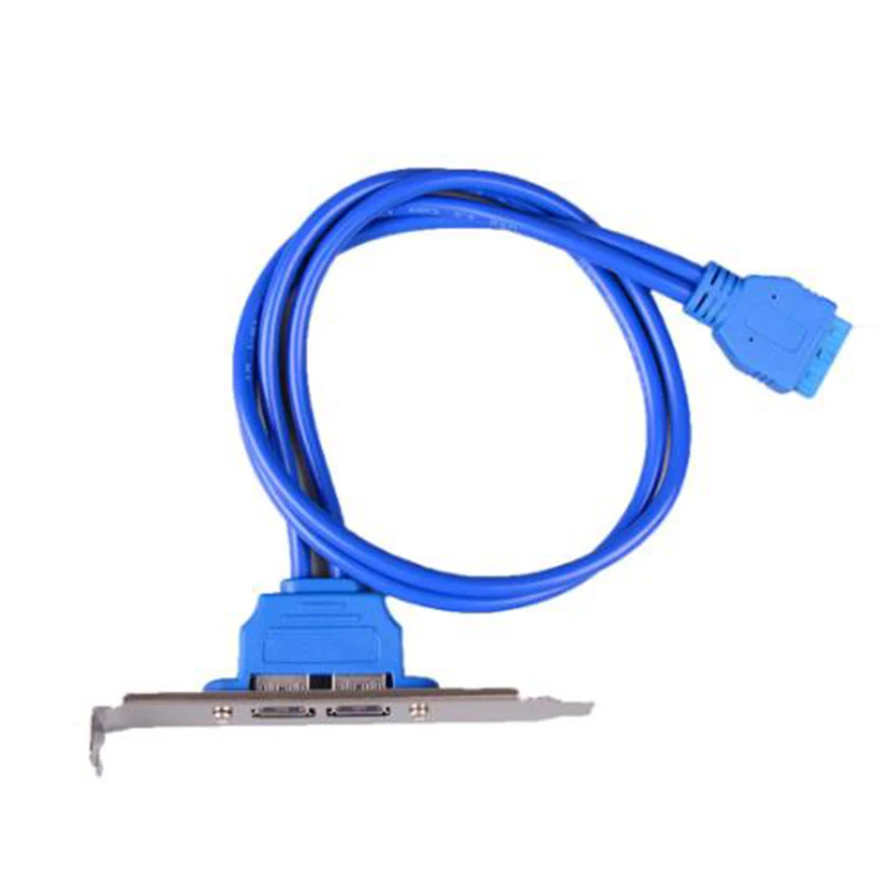 Top-50Cm PC Mainboard 20 Pin To Dual USB 3.0 Ports Express Cable Motherboard 2 USB3.0 Panel Bracket Extension Cable