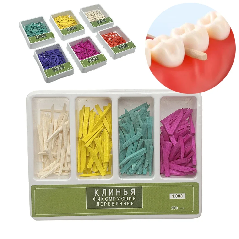 

Disposable Wooden Dental Wedges for Interdental Matrix Retention Tooth Gap Restoration 50 Pcs