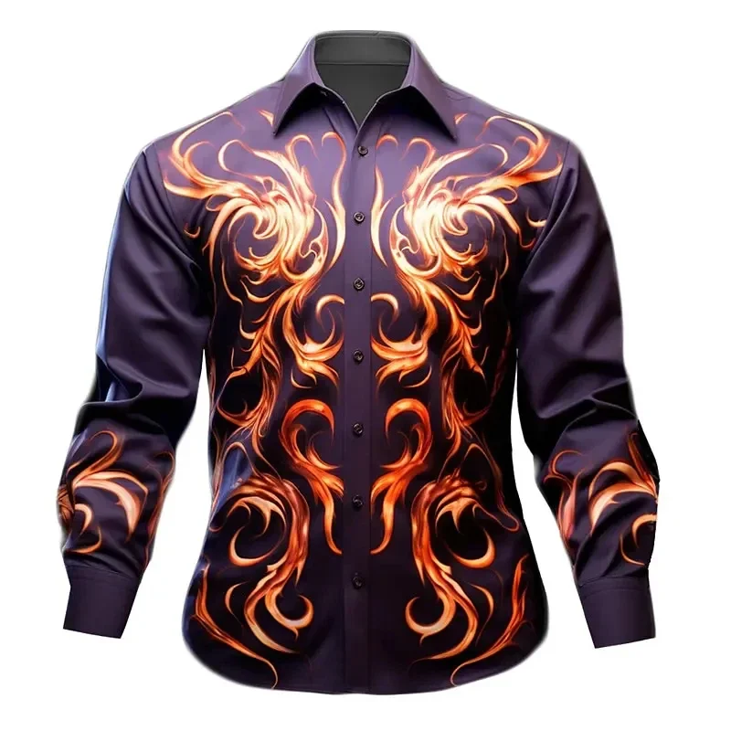 New Style Men 3d Purple Butterfly Printed High-Quality Long Sleeved Shirts Street Harajuku Sportswear Autumn Casual Tops Clothes