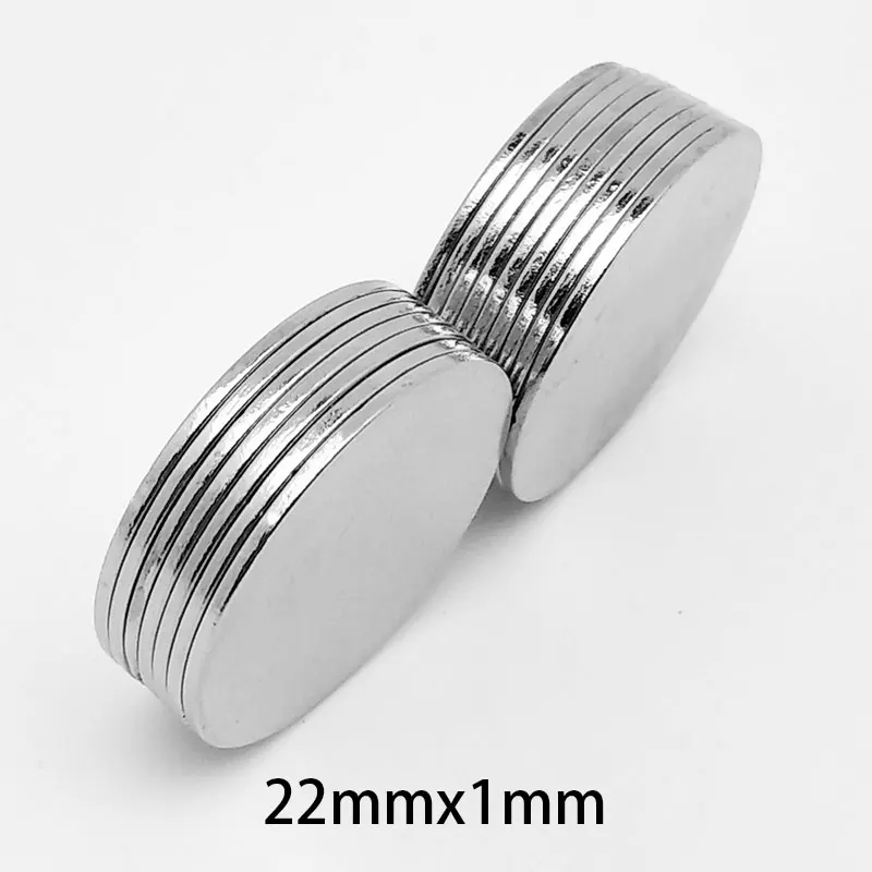 5~200PCS 22x1mm Neodymium Magnet 22mm x 1mm  N35 NdFeB Round Super Powerful Strong Permanent Magnetic imanes Disc