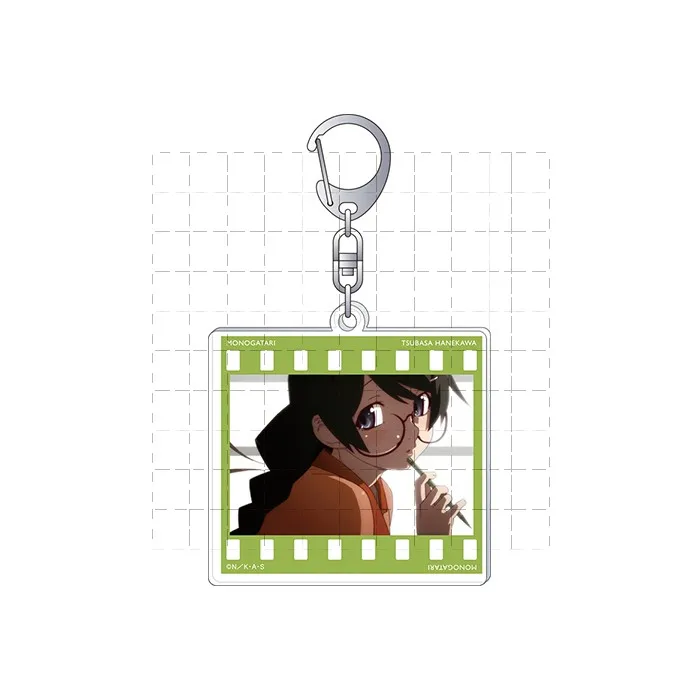 Game Hanekawa Tsubasa Keychain Doll Anime Acrylic Keyring Pendant for Gift