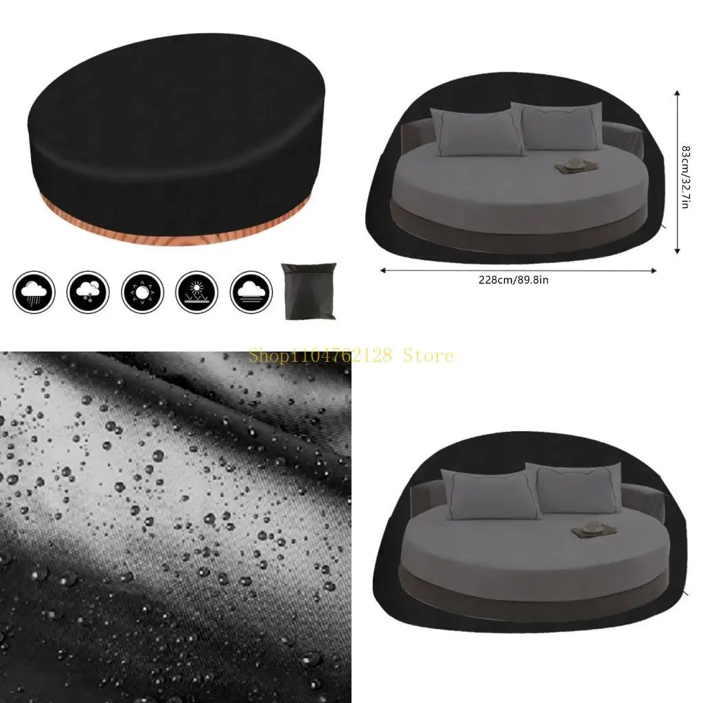 

90-дюймовый сверхмощный водонепроницаемый чехол для кушетки, открытый круглый навес для кушетки, чехол для дивана, лучшая