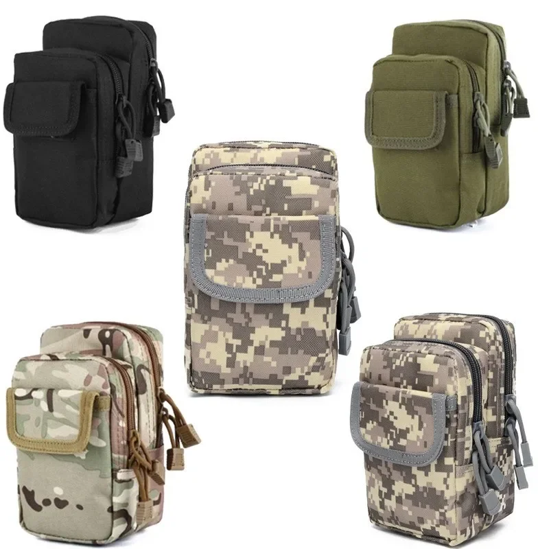 Tactical Molle Crossbody Bag with Hidden Pocket Military Style Phone Pouch for Outdoor Hiking EDC Sport Storage Waist Pack
