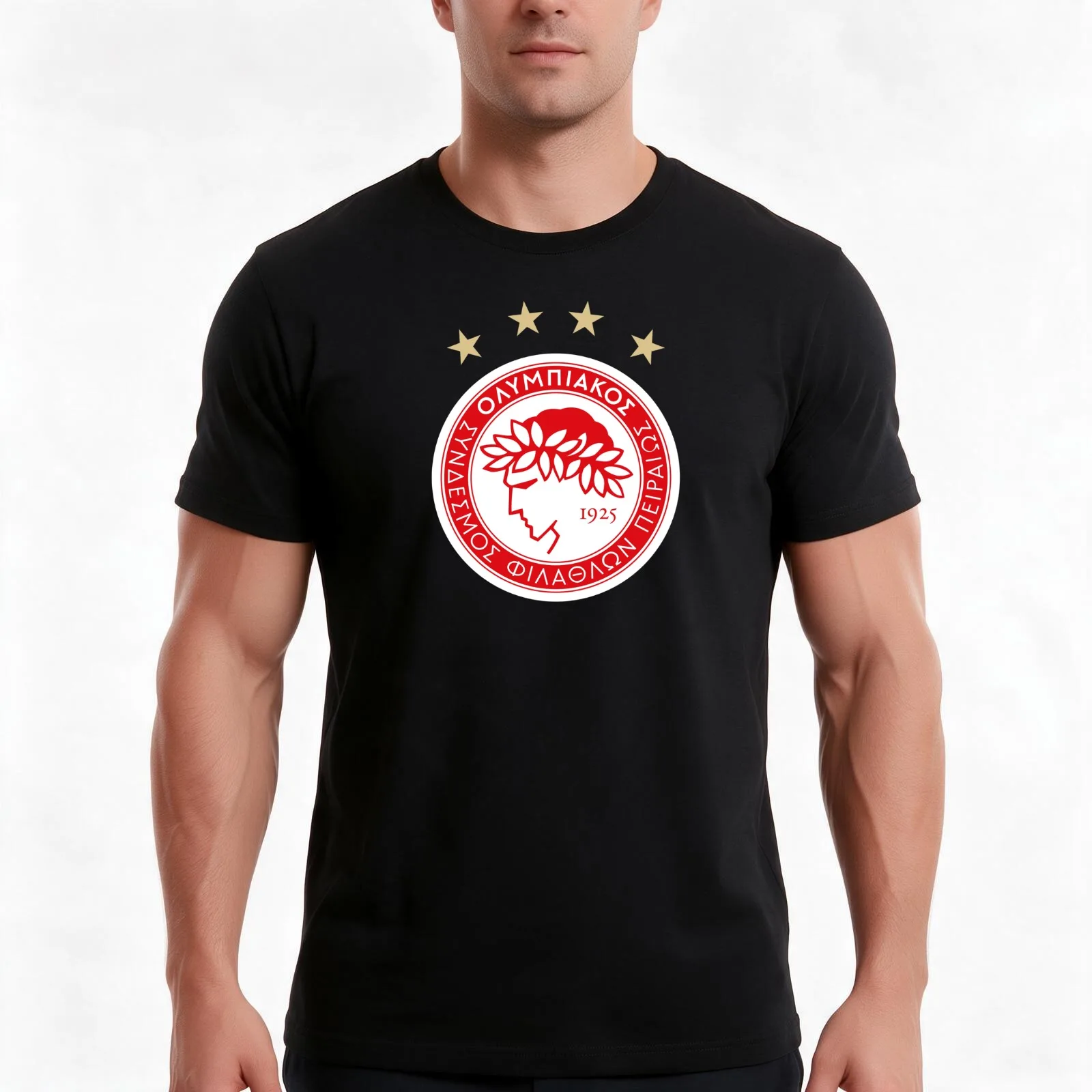 Olympiakos - Olympiacos - Ολυμπιακ?? ΣΦΠ T-Shirt, Summer Casual Cotton Tee, Oversized Streetwear Tops, Vintage Graphic Print