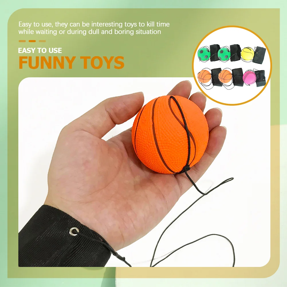 6 Pcs Wrist Bouncy Ball Toy Balls Stress Hand-stress Sport Plaything Sports Elastic Decompression Outdoor Baby Sensory