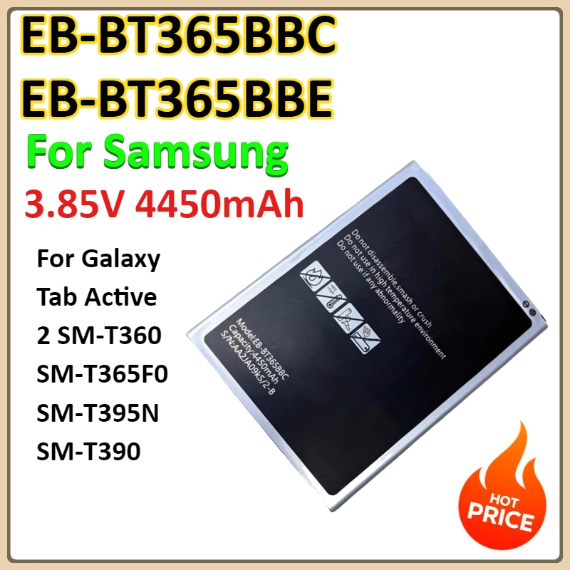 

4450 мАч EB-BT365BBC EB-BT365BBE для Samsung Galaxy Tab Active 2 SM-T360 SM-T365F0 SM-T395N SM-T390, емкость аккумулятора для телефона