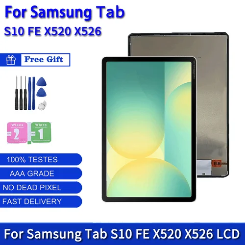 10,9 pulgadas para Samsung Tab S10 FE X520 X526B LCD Digitalizador de pantalla táctil para Tab S10FE 5G SM-X520 pantalla de SM-X526B