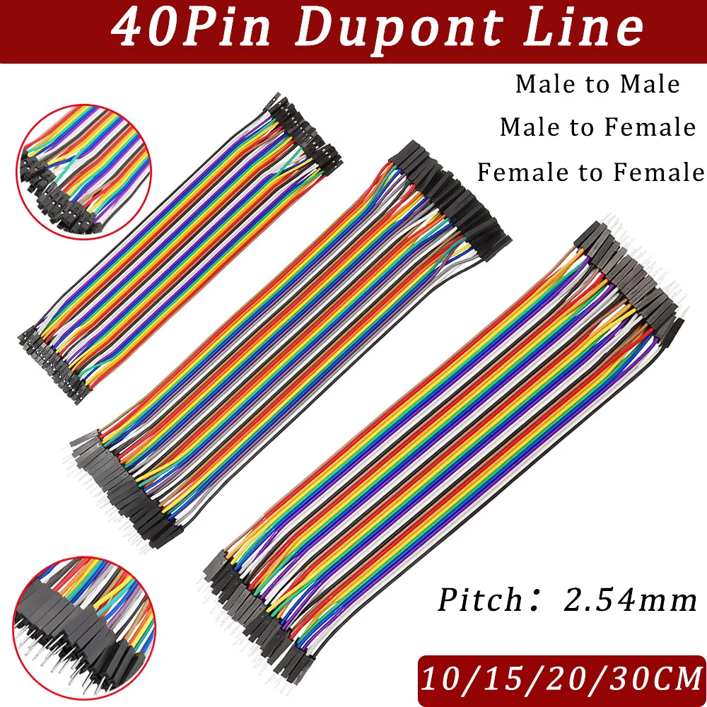 1Pcs 40 Pin Arduino Jumper Wire Connector Male To Male/Male To Female/Female To Female Breadboard Jumper Line Cable 10/20/30CM