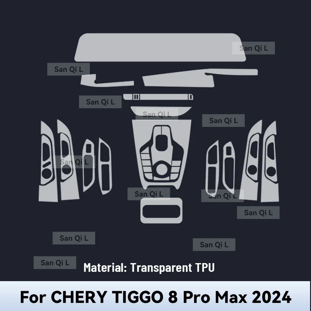 For CHERY TIGGO 8 PRO MAX 2024 2025 Transparent TPU Car Center Console Media Navigation Anti-scratch Protector Interior Film