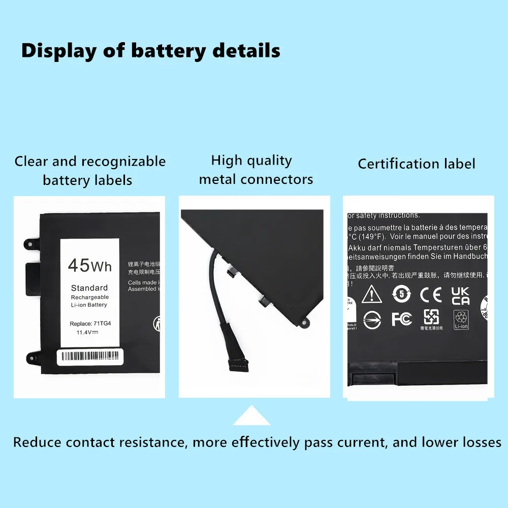 Laptop Battery For Dell Latitude 5289 E5289 7390 7389 2-in-1 L3180 71TG4 725KY CFX97 K5XWW view 6