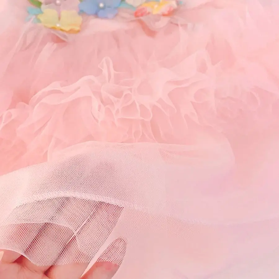 فستان عيد الميلاد للفتيات للربيع والخريف بنمط الفراشة وأكمام طويلة شبكي منفوش للفتيات فستان بناتي لطيف وبسيط #6