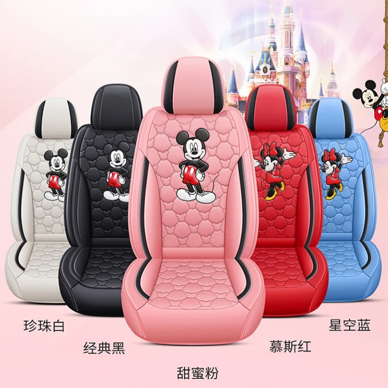 

Disney Mickey Mouse Full Package Full Leather Four Seasons Universal Car Seat Cover De Auto Car Cushion Fundas Para Asientos