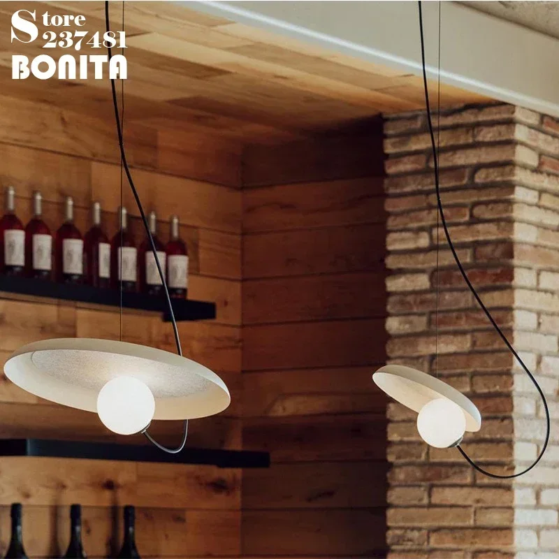 D35cm Vintage DIY Magnetic Glass Ball Pendant Light Hotel Dinning Table Bedside  Lighting Creative Round Disc Ceiling Chandelier image 3