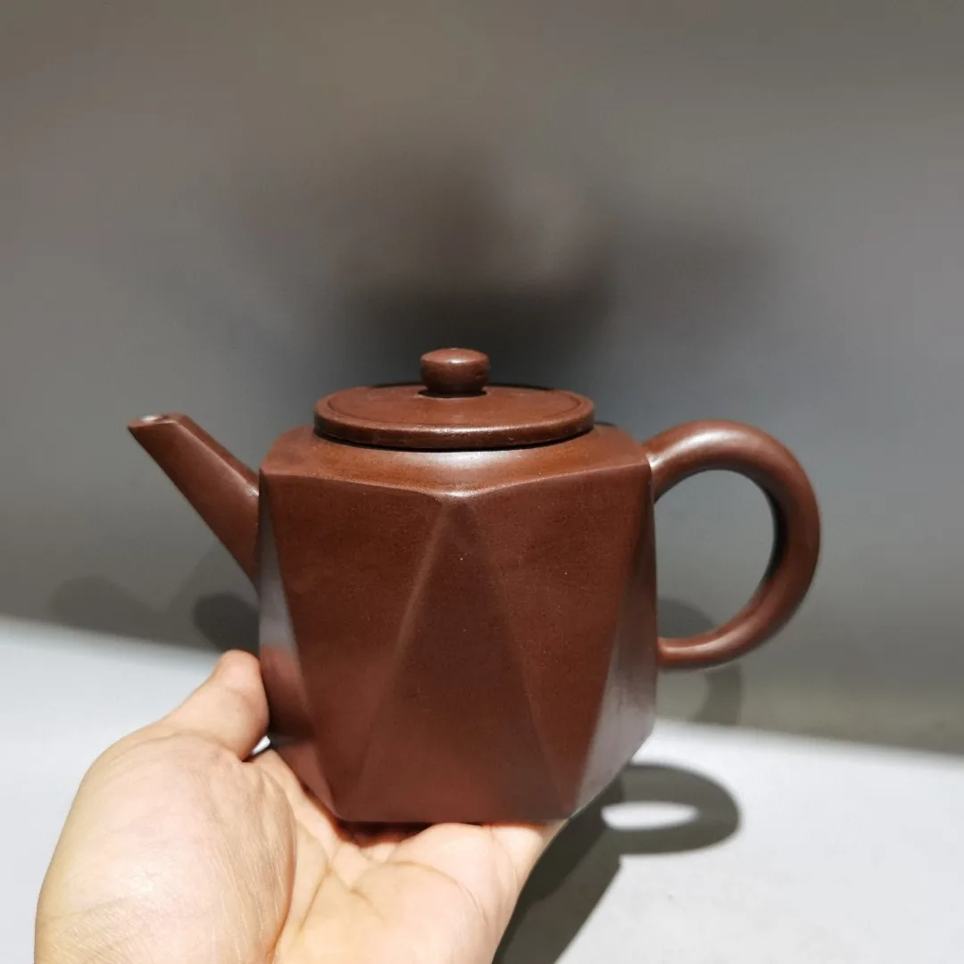 Yixing Purple Clay Teapot Polygonal shaped pot Square edged teapot Kettle Teapot Amass wealth Ornaments
