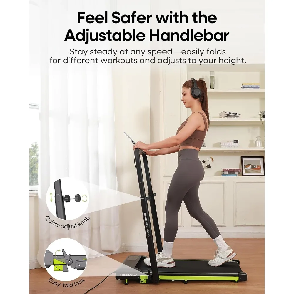 Walking Pad Treadmill with Incline and Height Adjustable Handle Bar