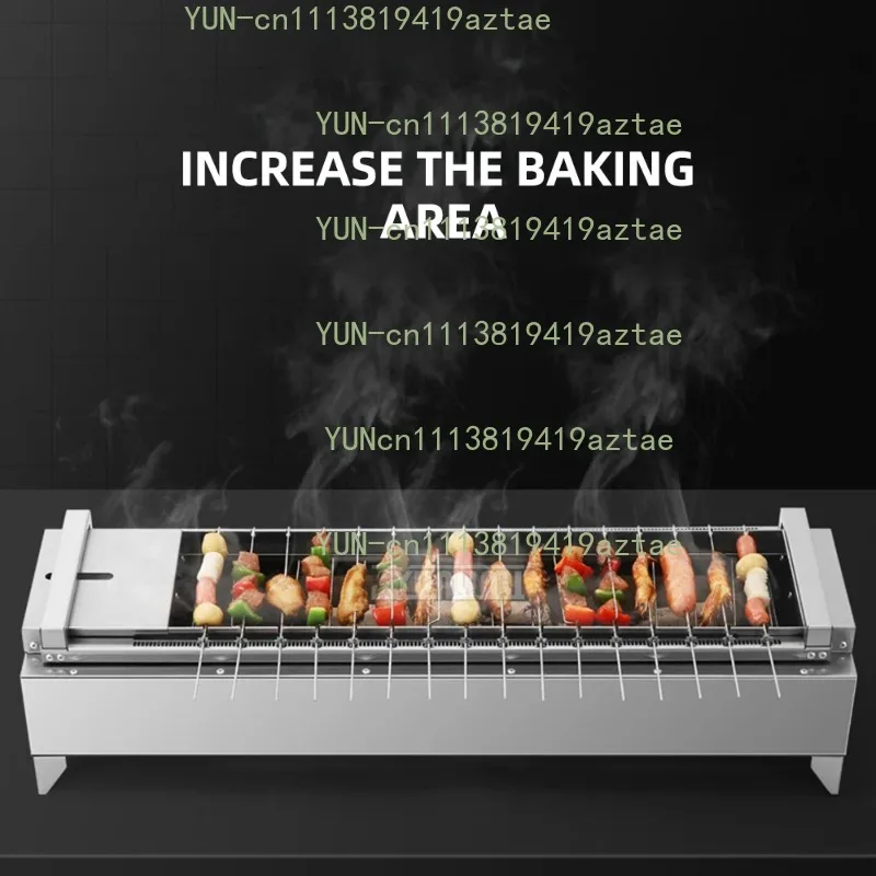 Outdoor Flip Barbecue Machine Stainless Steel Grill Automatic Rotating Carbon Oven BBQ Parrilla