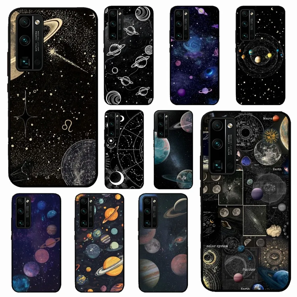 Space Planet Moon Stars Phone Case For Huawei Honor 10 lite 9 20 7A pro 9X pro 30 pro 50 pro 60 pro 70 pro plus