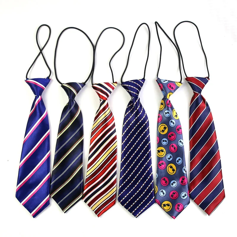 Cool Student Necktie Dot Cartoon Girls College Ties Striped Plaid Necktie Women Shirt Neckwear Rubber Band Performance Small Tie