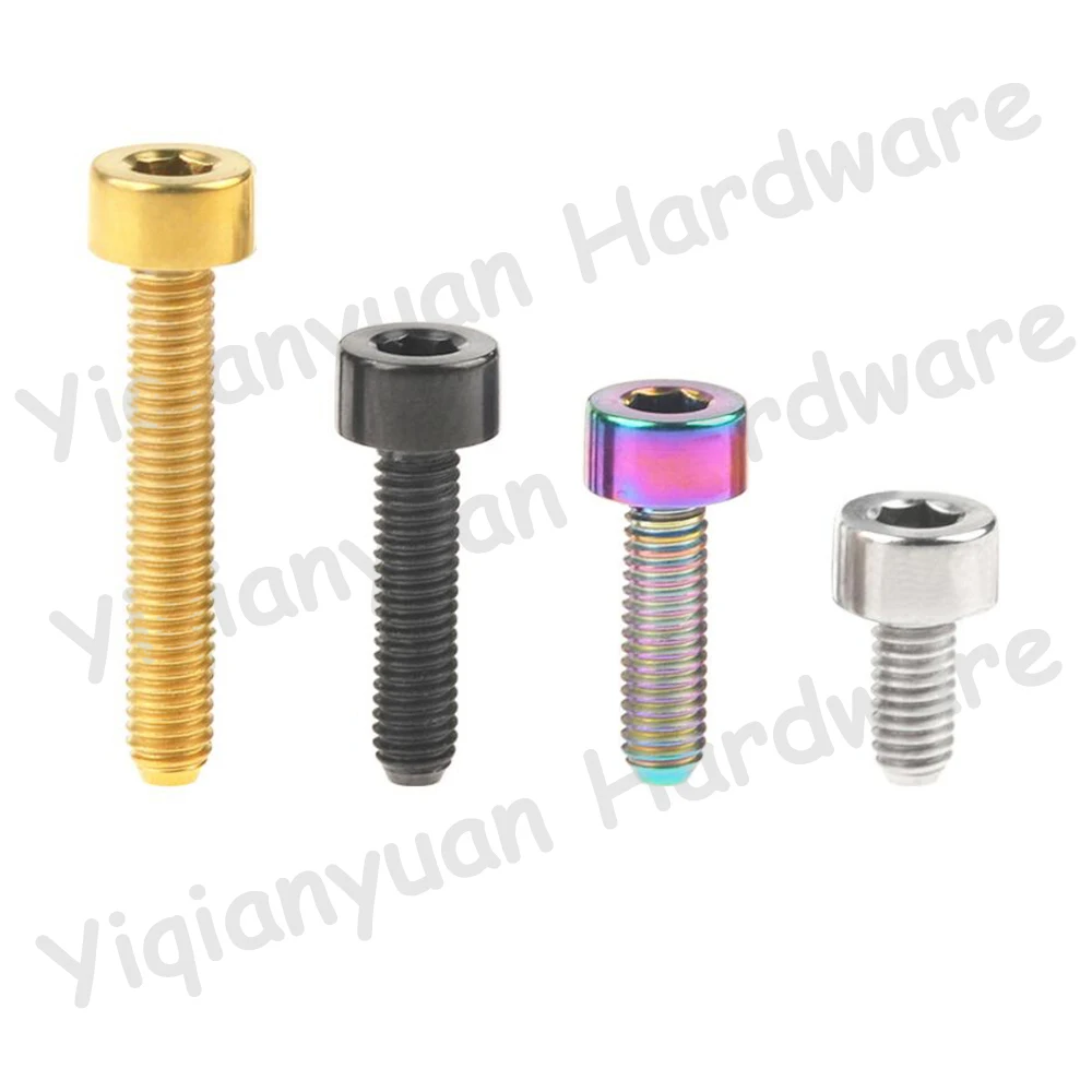 1 stück M3 M4 DIN912 Bunte Titan Hexagon Socket Cap Head Schrauben Allen Schlüssel Schrauben mit Grob Gewinde 4 Farben