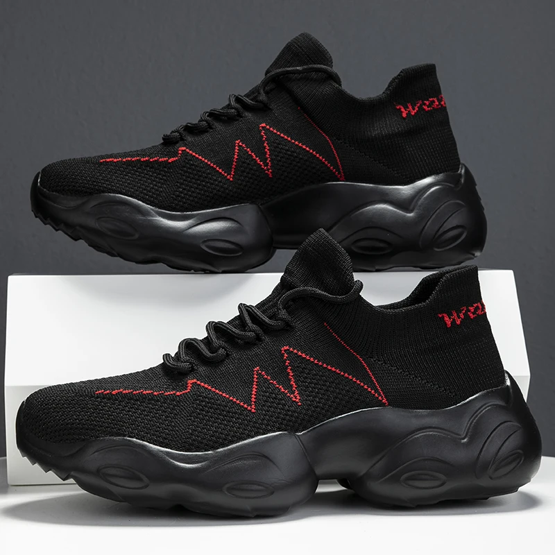 

Unisex Sports Shoes Mesh Breathable Anti Slip Casual Sneakers Lightweight Rebound Fashion Lace Up Running Shoes for Men Women