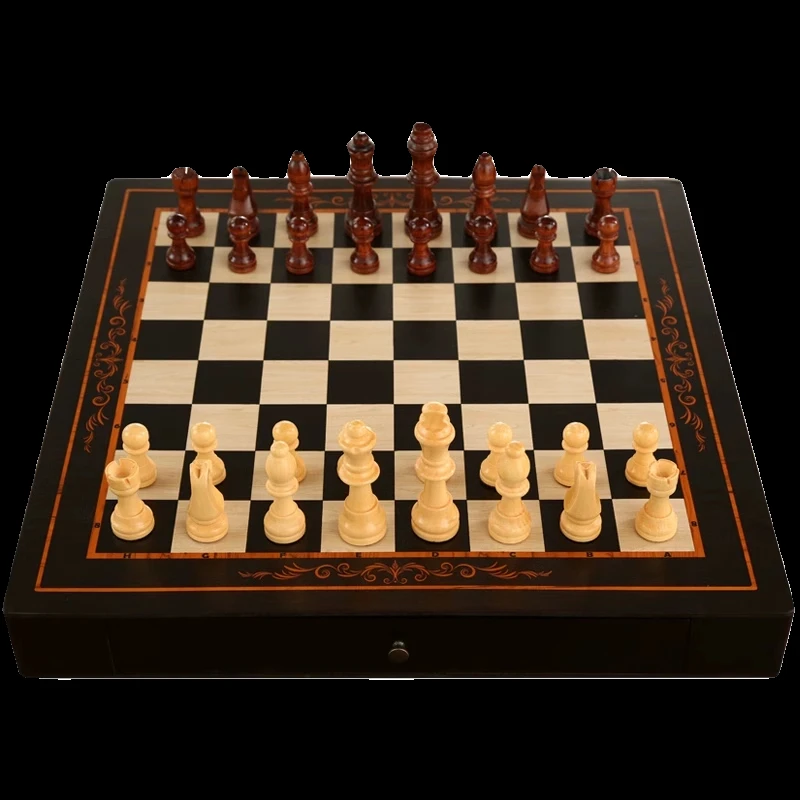 Magnetic Wooden Chess, High-Grade Solid Wood, Drawer Board, Strategy Family Game, Perfect Gifts