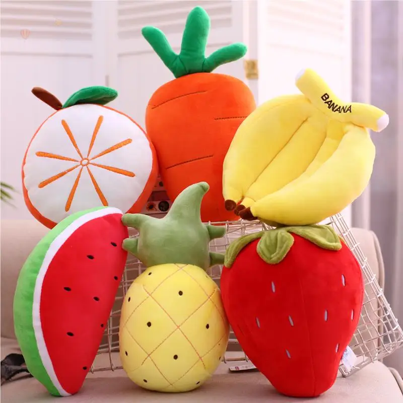 

Plu Toy Reatic Cartoon Fruit Doll Pillow Stberry Banana Carrot Pine Soft Stuffed Doll for Girls