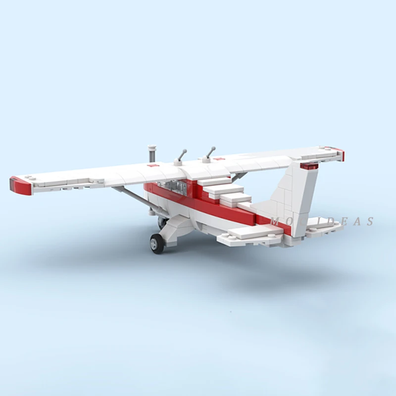 اللبنات العسكرية MOC سيسنا 175A Skylark محرك واحد ثابت الجناح الطائرات الطوب نموذج لتقوم بها بنفسك لعبة أطفال هدية عيد الميلاد