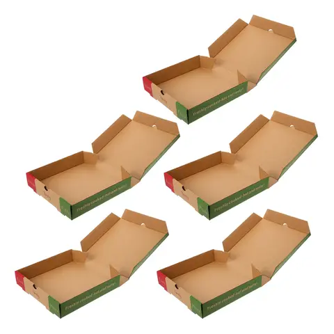 5Pcs 8 Inch Pizza Boxes Folding Cardboard Takeout Food Packaging Containers Bakery Restaurant Party Paper Pizza Boxes