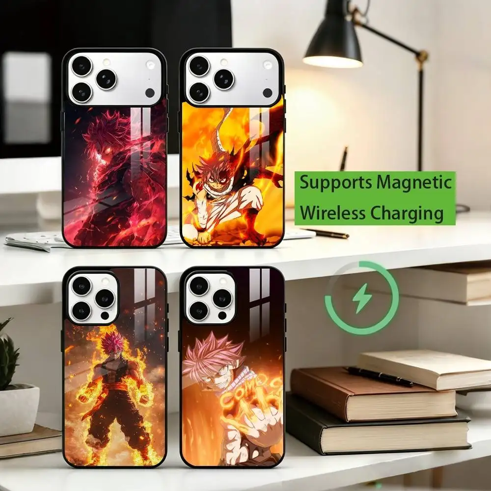 

Anime Fairy Taill Natsu Dragneel Phone Case For iPhone17,16,15,14,13,12,11 Plus,Pro Supports Magnetic Wireless Charging
