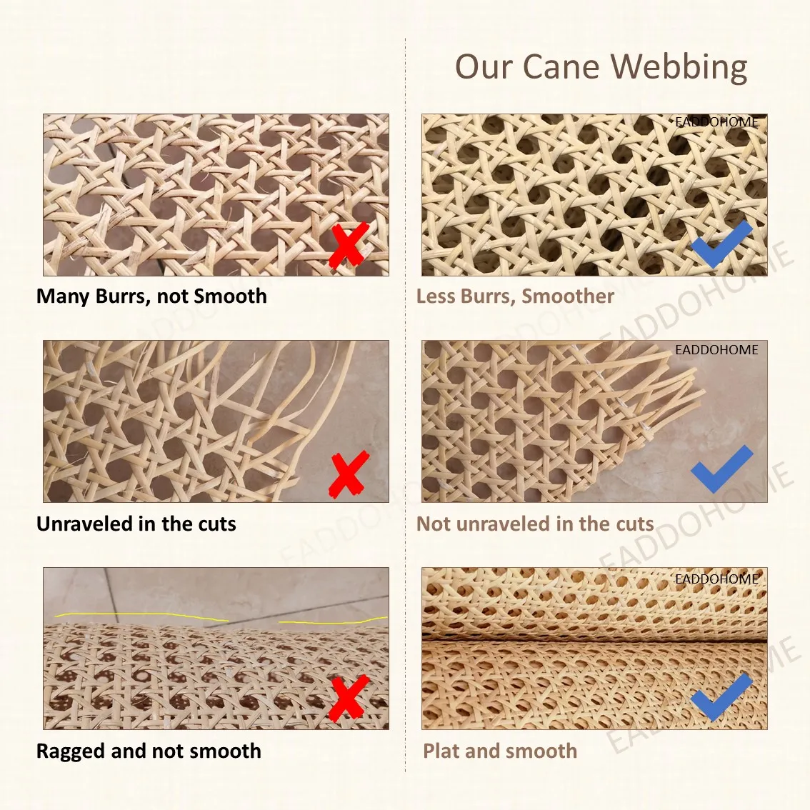 40CM/45CM/50CM x 2Meter/3 Meters Natural Indonesian Real Rattan Wicker Cane Webbing Furniture Chair Table Repairing Material