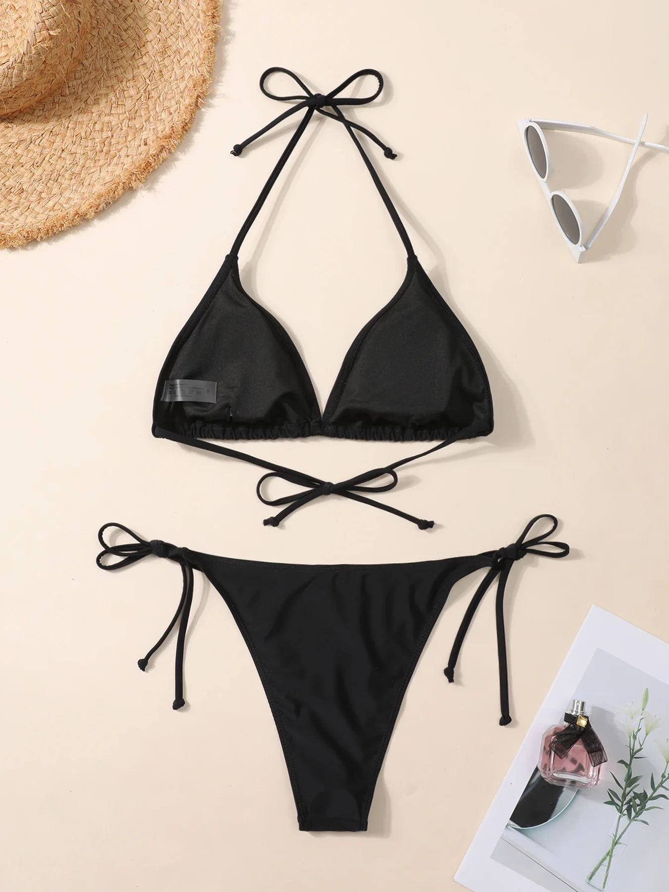 European And American New Style Black Sexy Bikini Women's Two-Piece Swimsuit Hot Selling Fashionable Beachwear for Ladies