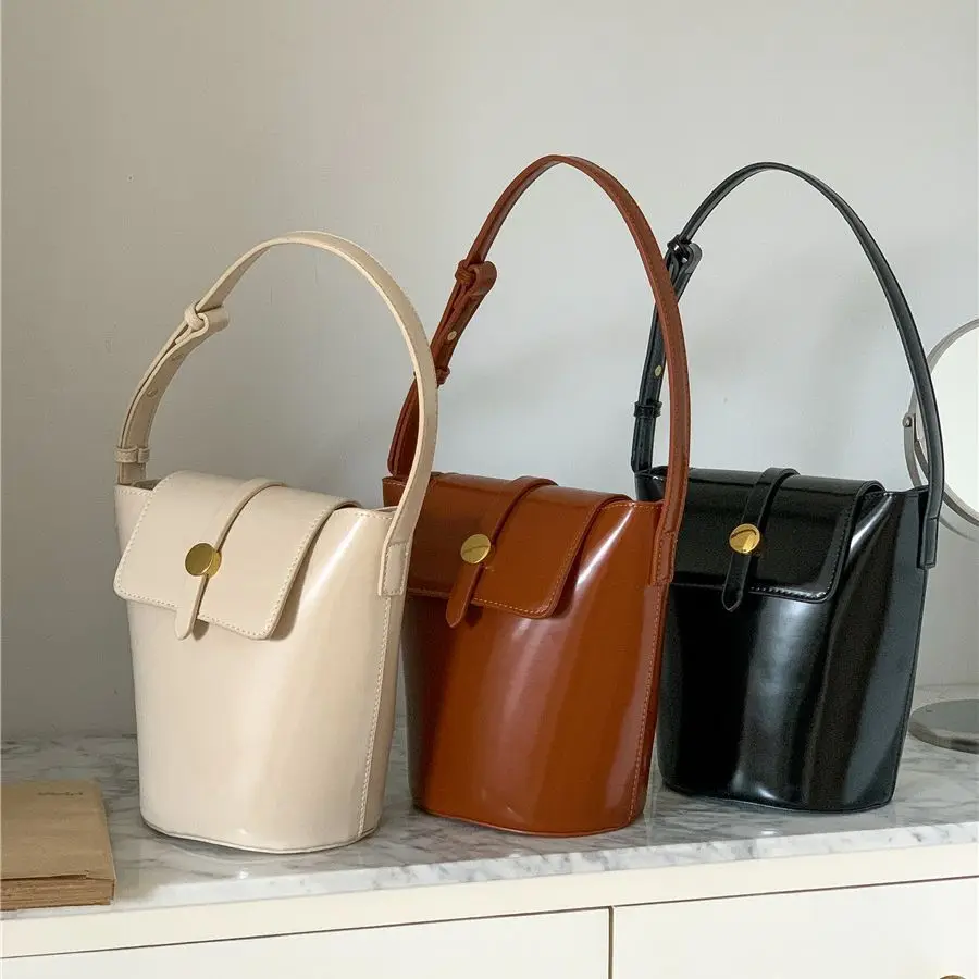 New Korean Version Cylindrical Fashionable Underarm Bucket Bag