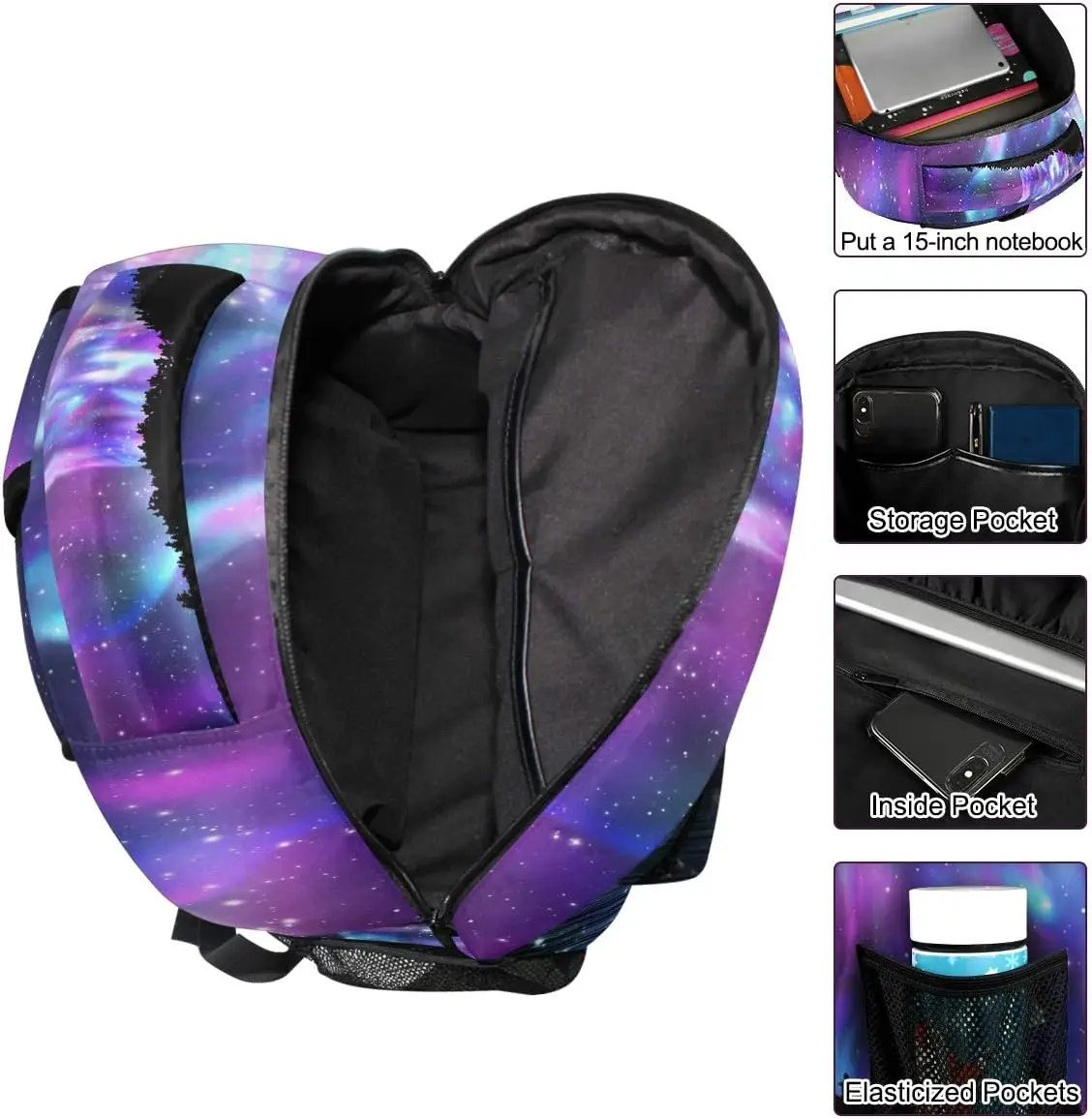 Forest Wolf Boys Girls School Computer Backpacks Book Bag Travel Hiking Camping Daypack