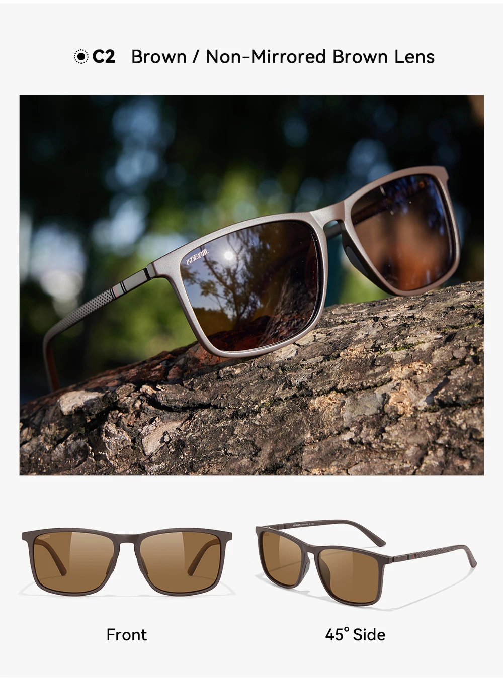 KDEAM Polarisierte Herren-Sonnenbrille, große Größe, mit photochromen Gläsern, übergroße Sonnenbrille zum Angeln, 157 mm Breite, inklusive Etui – Detail 5