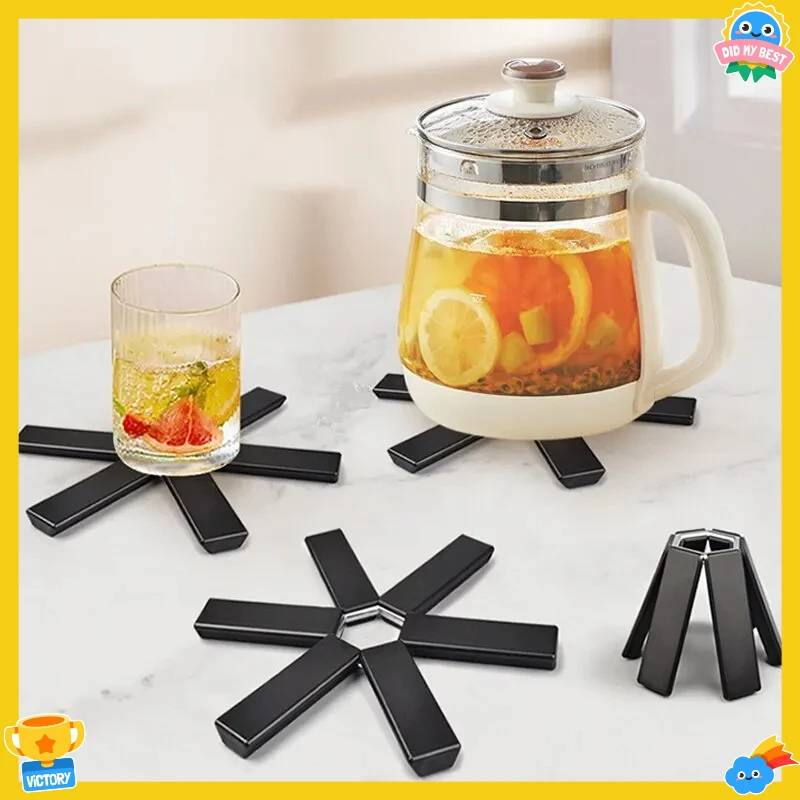 وعاء حصيرة طبق تحديد الموقع كوستر للطي العزل الحراري ارتفاع درجة الحرارة الأواني والمقالي أدوات المطبخ #3