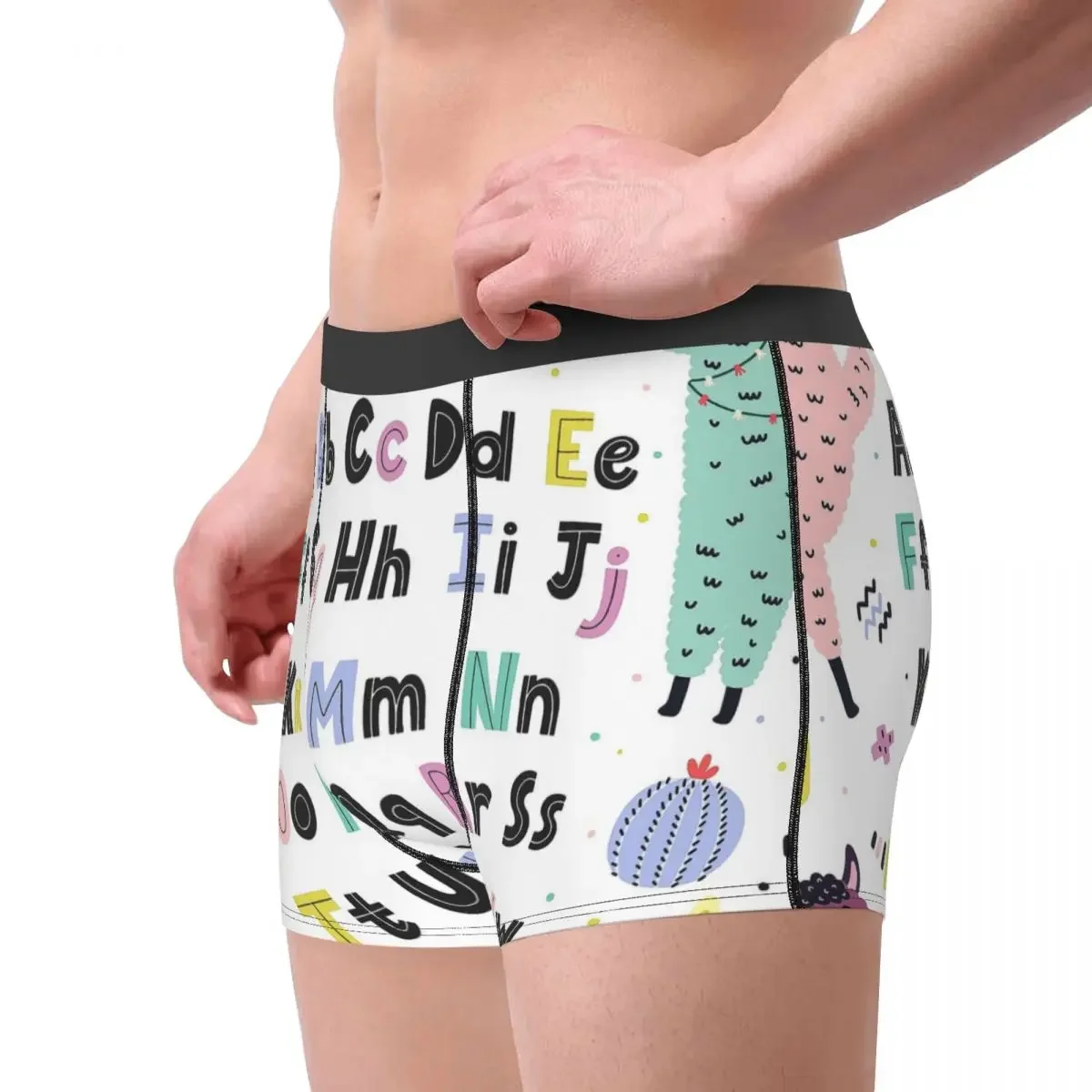 Animals And Word Alpaca Clever Lively Naughty Lovely Cherubic Underpants Breathbale Panties Man Underwear Print Shorts Briefs