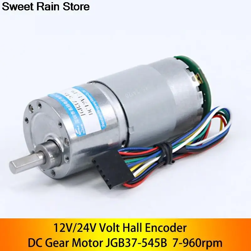 

37Mm Motor Roda Gigi DC dengan Encoder Hall JGB37-545B Kecepatan Tinggi Dapat Disesuaikan Bisa CW CCW Motor Listrik Mikro