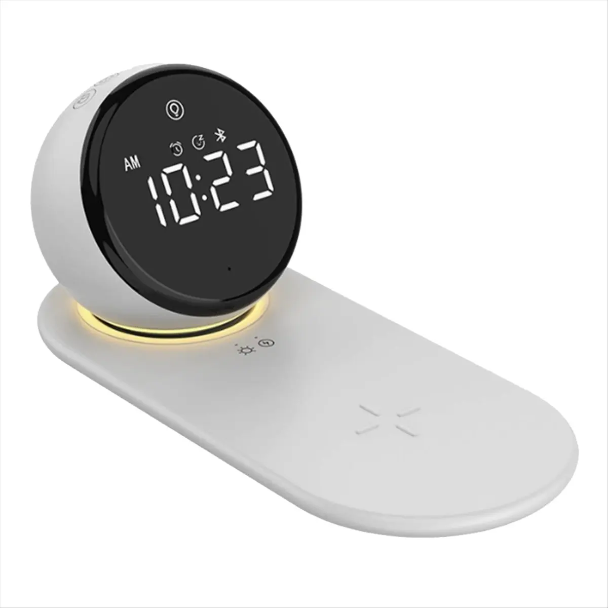 A26Z Digital Alarm Clock , Night Lights, 15W Fast Wireless Charger, 3 Level Dimmable Touch Table Lamp with Snooze