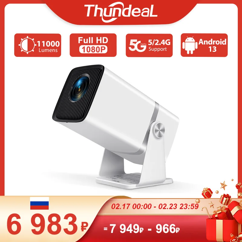 ThundeaL 4K Full HD Projector FHD TD80W Android WiFi 3D Home Theater TD80 Portable Beam Mini Projector Meeting 3D Video PK HY320