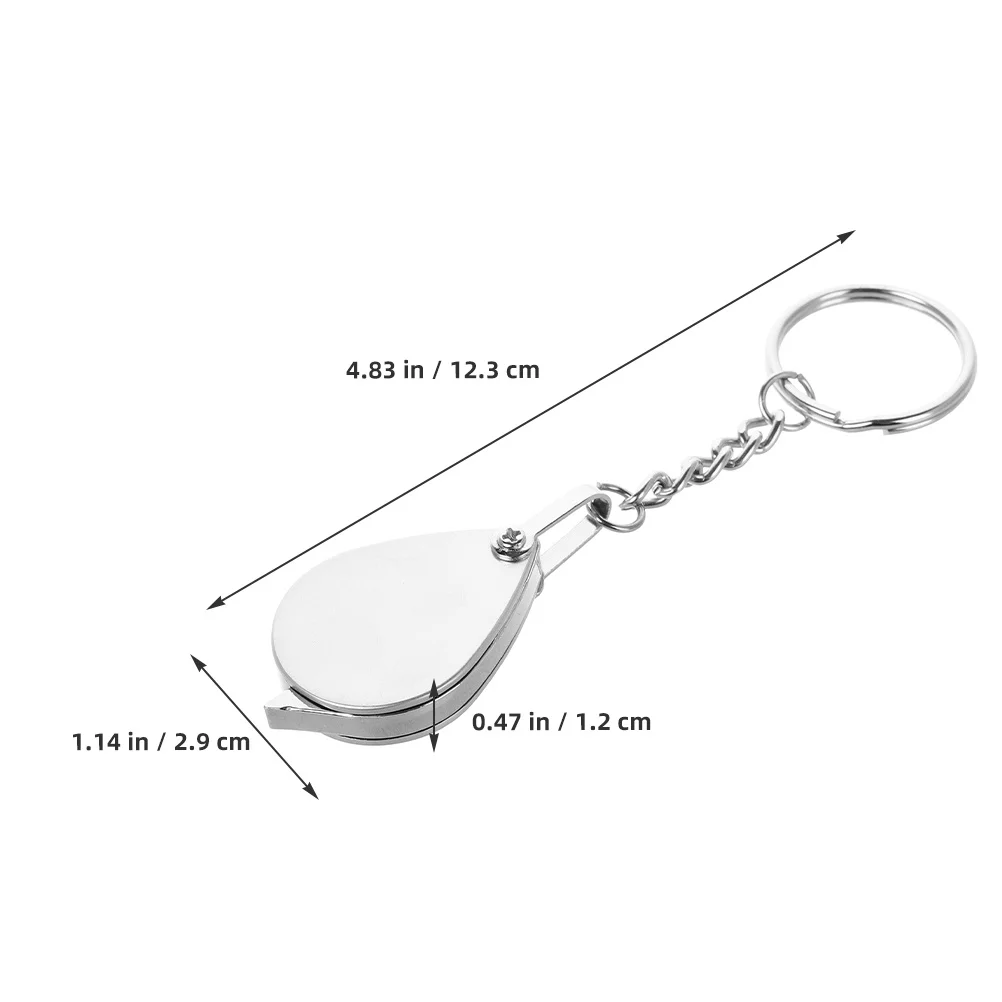 2 Stücke Falttaschenlupe 10x Optische Glaslinse Schlüsselanhänger Schmuck Münzen Miniaturmalerei Tragbare Lupe