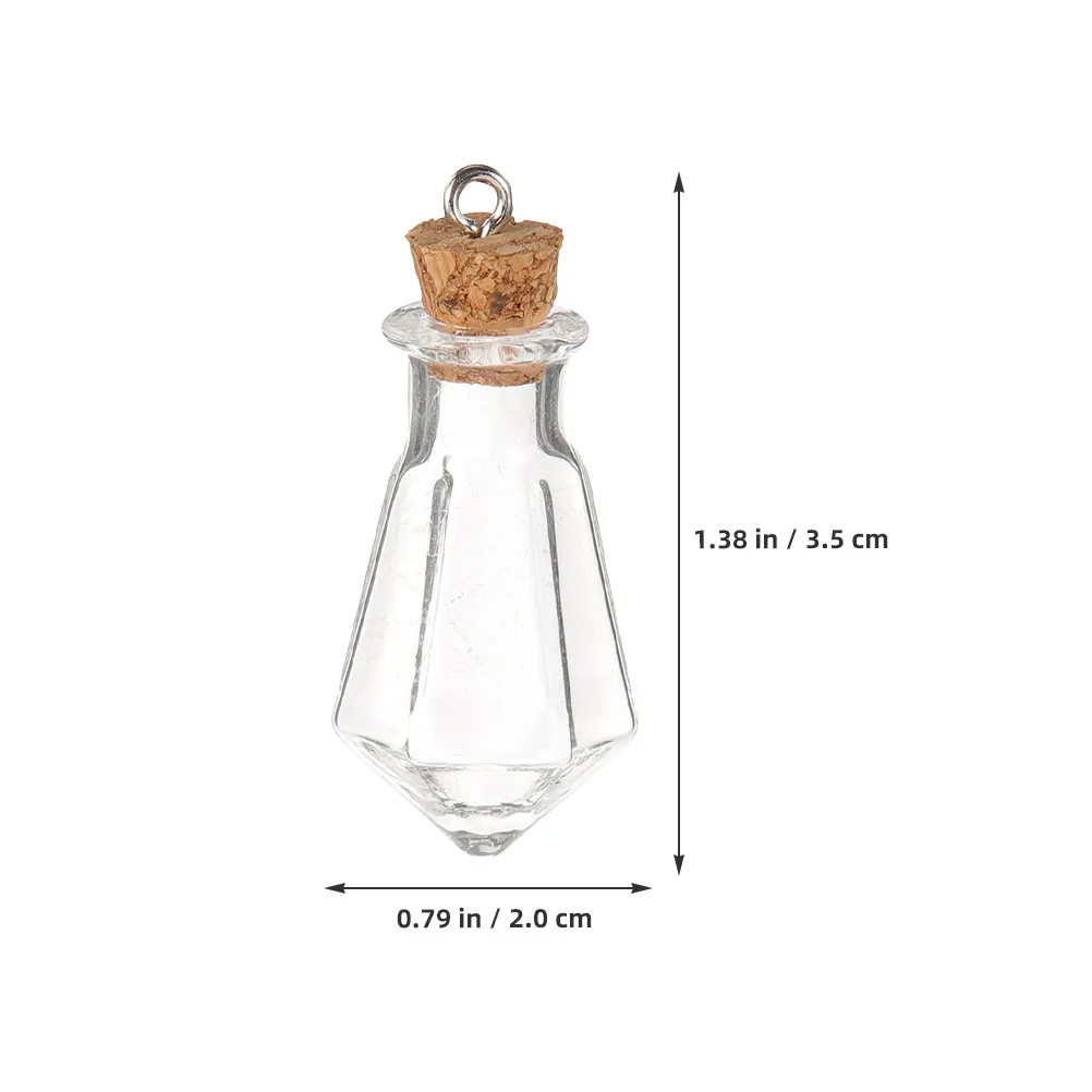 6PCS Wishing Bottle Mini Glass Bottles Message Treasure Charm Pendant Glass Wish Bottle Bottles Jars Miniature Empty Sample Jars
